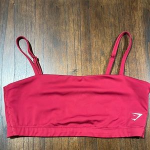 Burgundy Gymshark bandeau sports bra